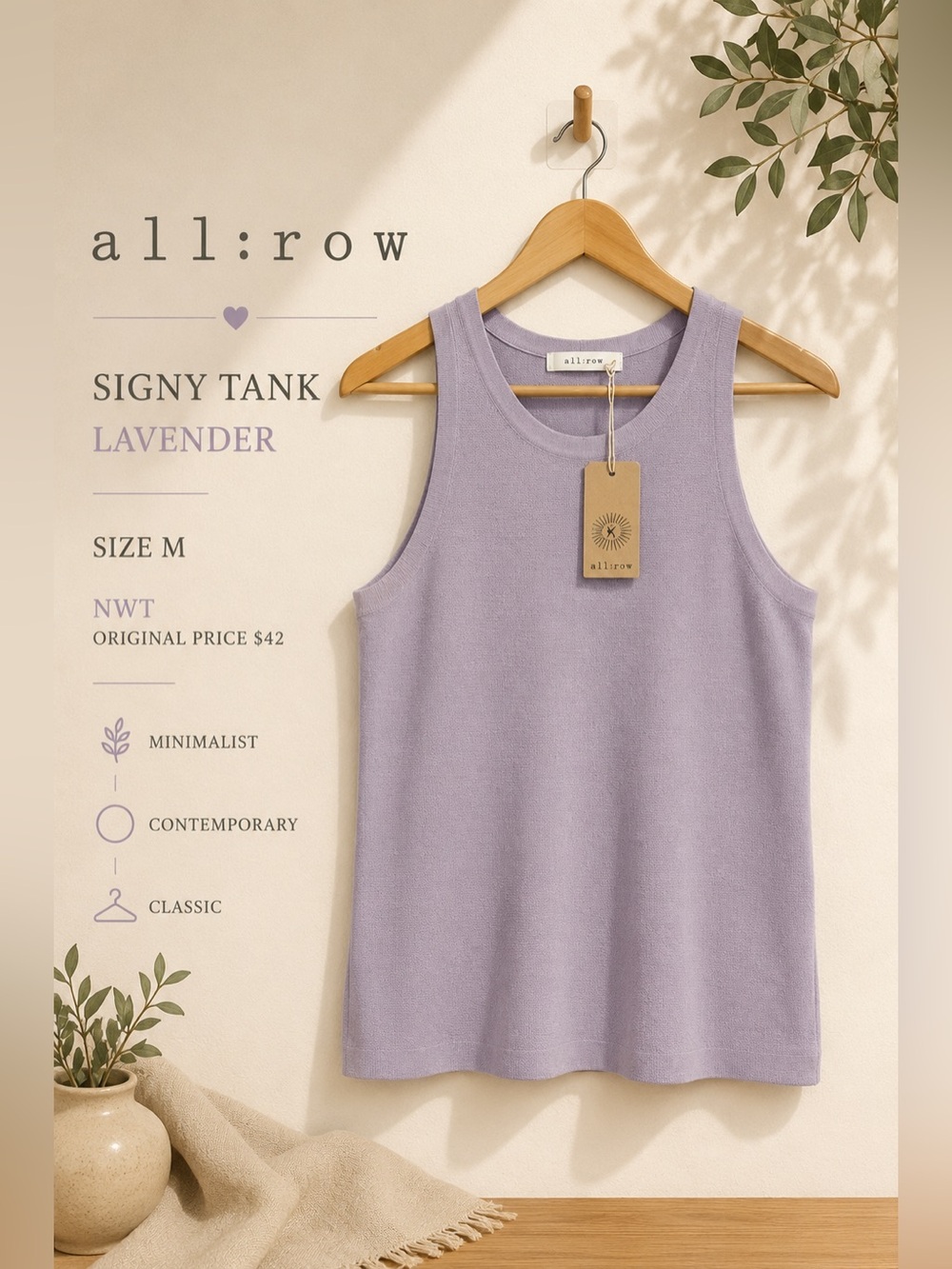 all:row Signy Tank — Lavender — Size M
